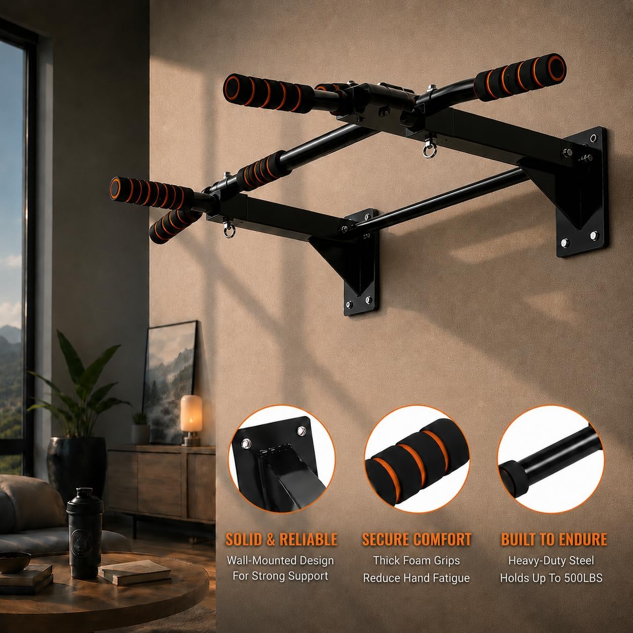 Pull-Up Bar for Home Gym, Wall - огляд і ціна Pull Up Bar
