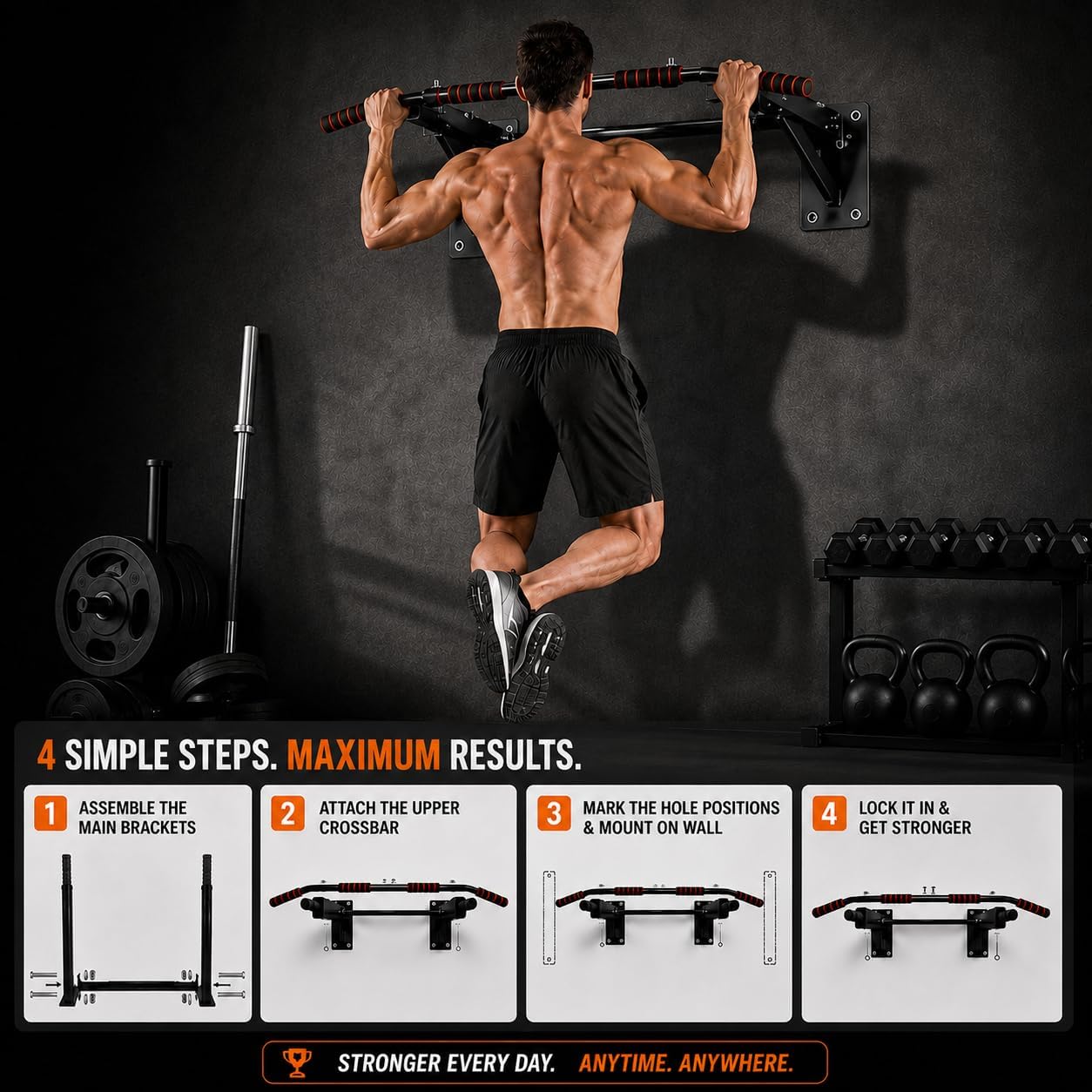 Pull-Up Bar for Home Gym, Wall - огляд і ціна Pull Up Bar