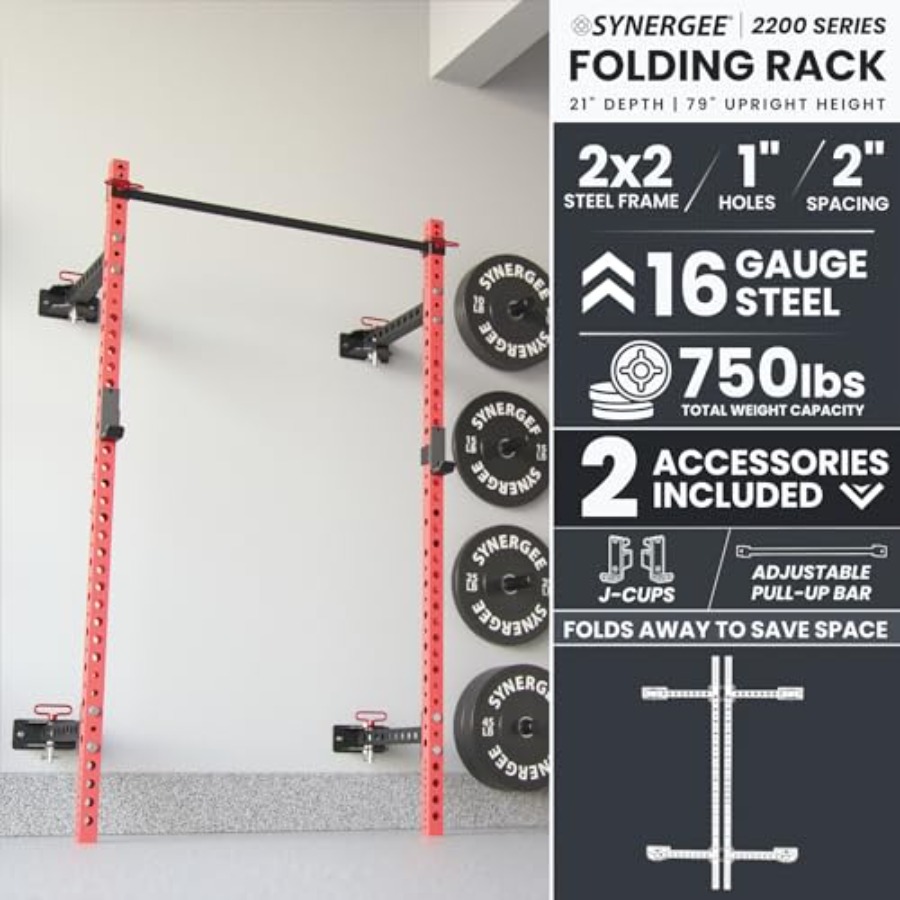 2200 Series Folding Squat Rack - огляд і ціна Pull Up Bar