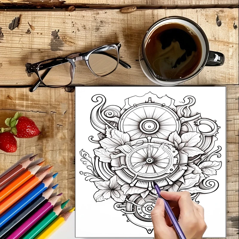 Coloring Book Steampunk Flower - огляд і ціна Chalk Bag
