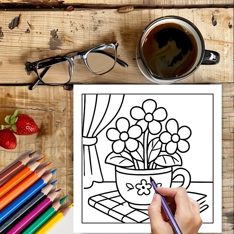 Easy Cute Flower Coloring Book - огляд і ціна Chalk Bag